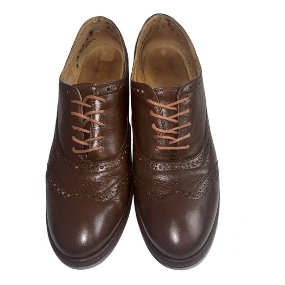 Frye Leather Oxford Maggie Perforated Wingtip Women's Size 11B Brown - Picture 6 of 11